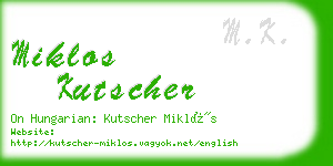 miklos kutscher business card